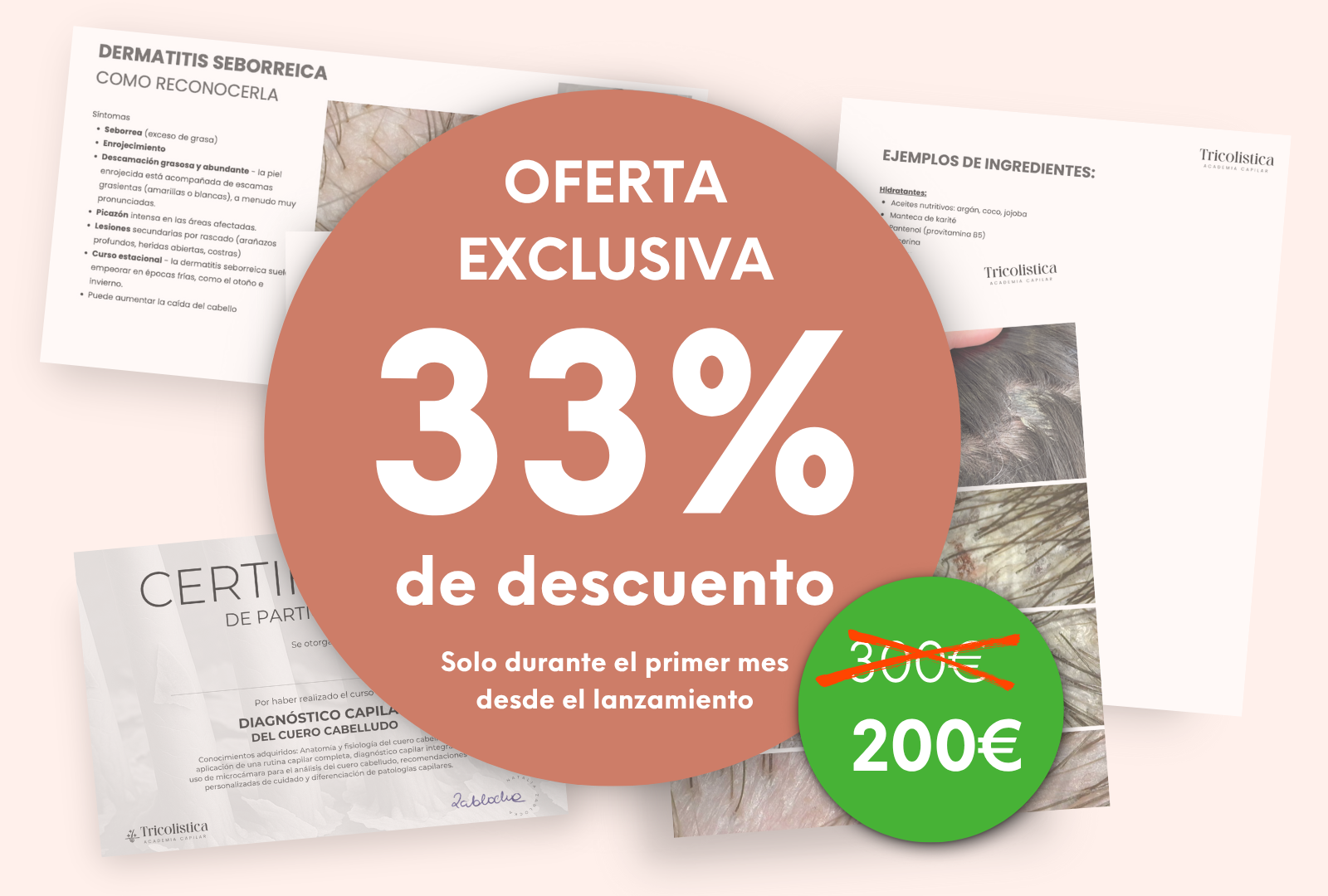 Post de instagram promoción curso membresía rosa verde